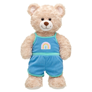 Enterito Arcoiris Toalla Celeste Build-A-Bear