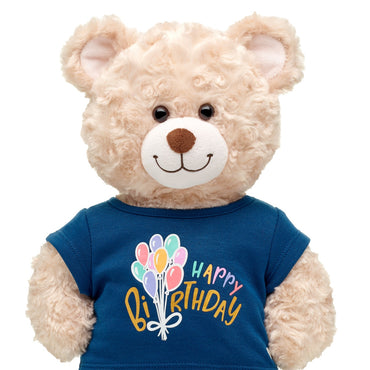 Polera Cumpleaños Azul Globos Build-A-Bear