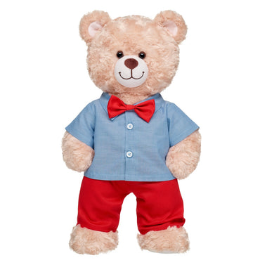 Set Pantalon Rojo Camisa Celeste Build-A-Bear