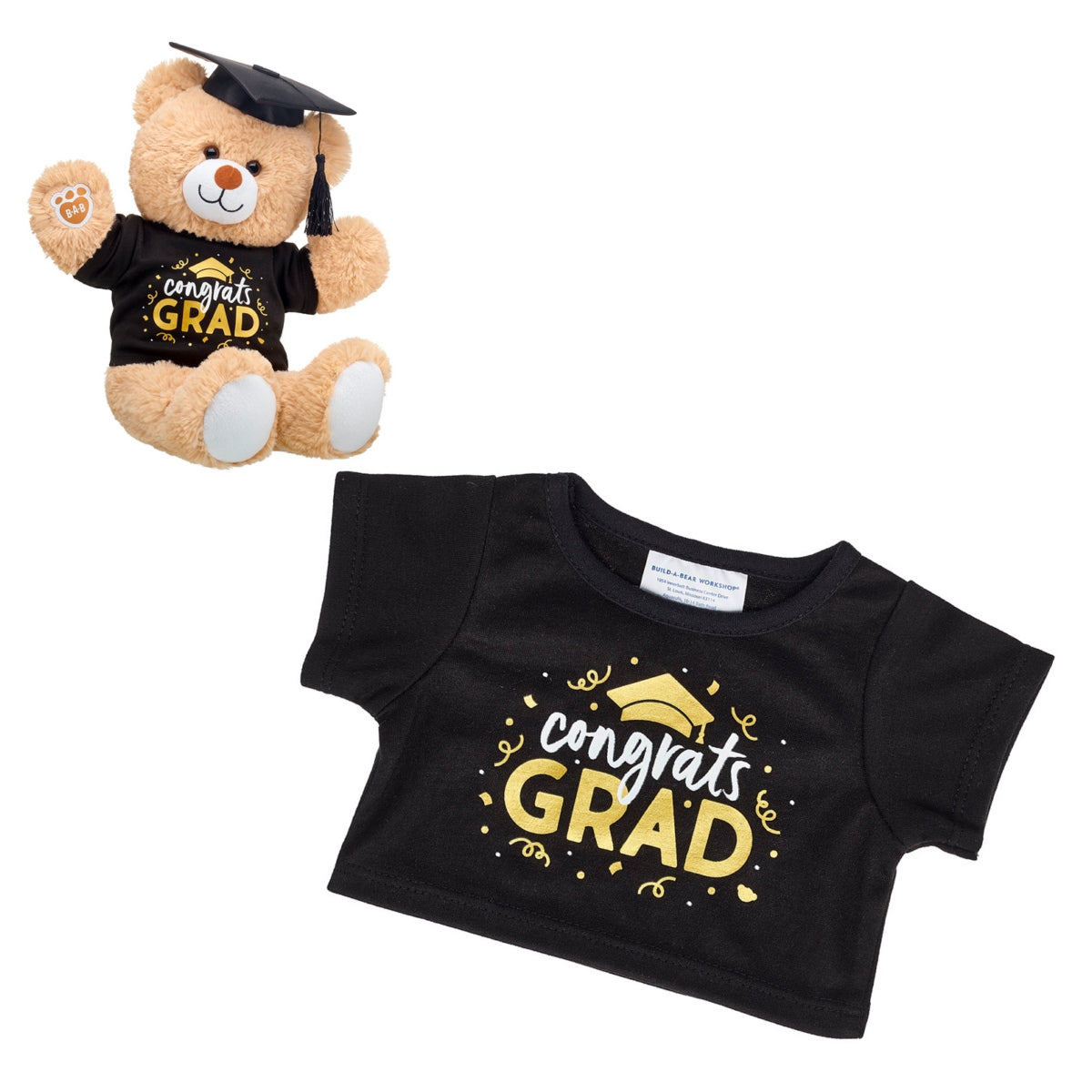Polera Graduacion Nav Negra Build-A-Bear Categoría: Polera Tipo producto:  Doll Accessories
