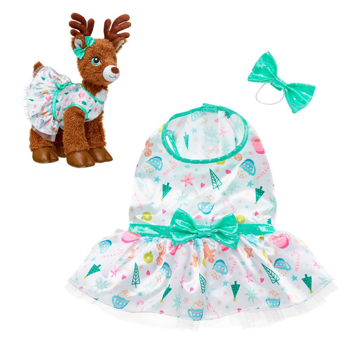 Vestido Blanco Estampado Galletas Merry Mission Build-A-Bear Categoría: Vestido Tipo producto:  Doll Accessories