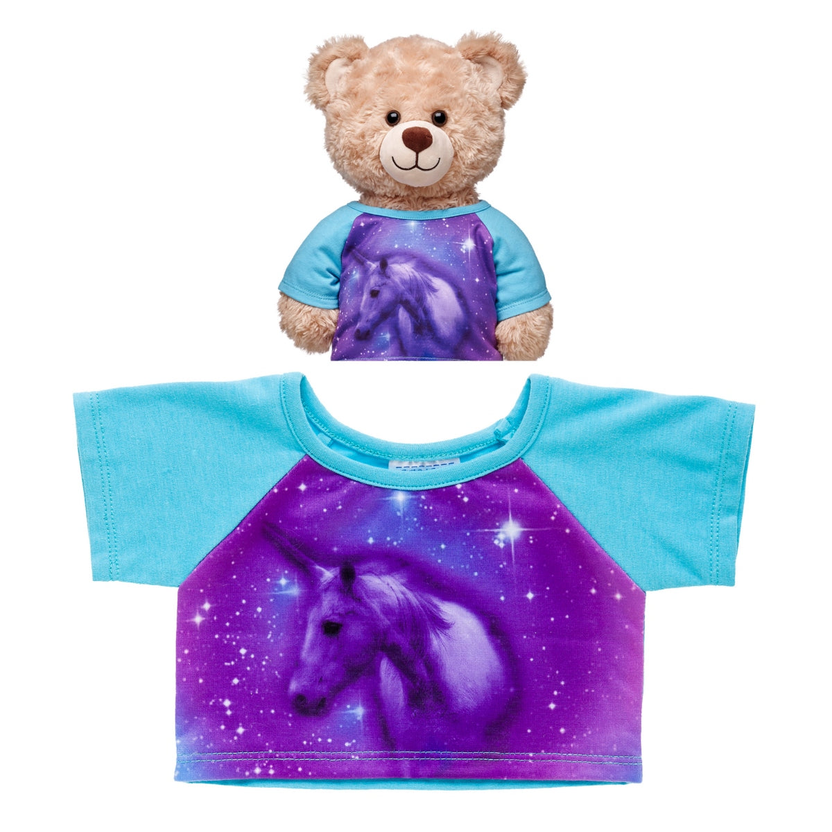 Polera Unicornio Celeste-Morado Build-A-Bear