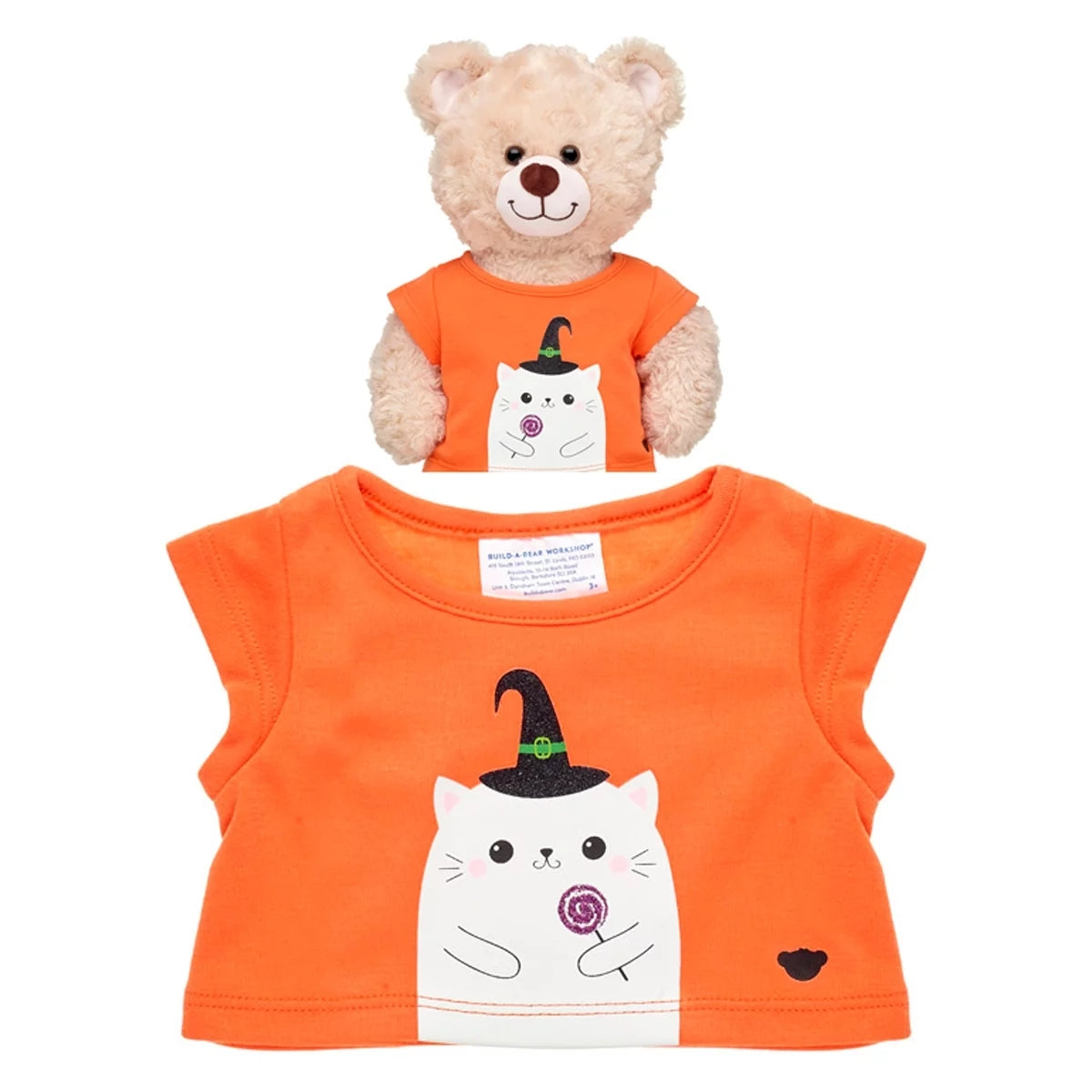 Polera Naranja Gatita Bruja Halloween Build-A-Bear Categoría: Polera Tipo producto:  Doll Accessories