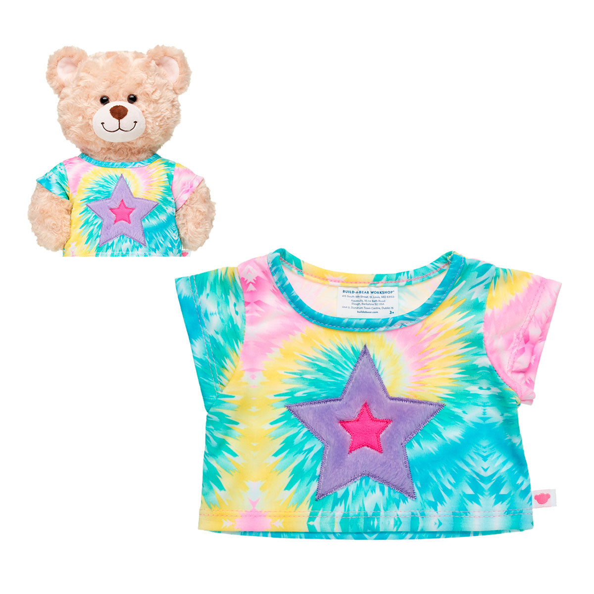 Polera Tye Dye Estrella Peluche Build-A-Bear Categoría: Polera Tipo producto:  Doll Accessories