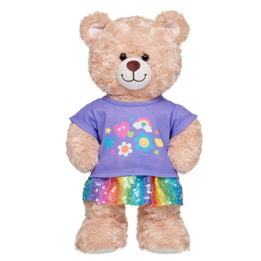 Set Falda Polera Flores Arcoíris Build-A-Bear