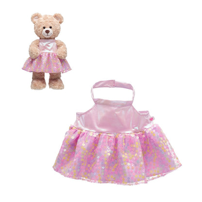 Vestido Flores Lentejuela Build-a-bear