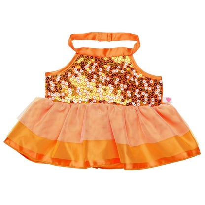 Vestido Top Lentejuela Naranjo Build-A-Bear